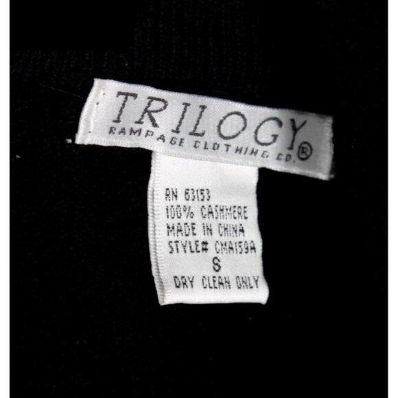 TRIOLOGY 100% Cashmere Black Sweater Womens V-Neck size S /952 - Picture 6 of 6